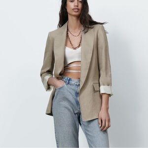 Zara Linen Blend Blazer
